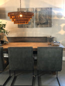 Eetkamerbank Zara in een antraciet L60 leder 196 cm - 4 zits bank