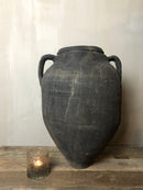 Antieke zwarte kruik met 2 oren - 55x35 cm