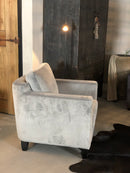 Fauteuil Manon in loodgrijs velours stof