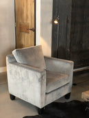 Fauteuil Manon in loodgrijs velours stof