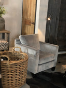 Fauteuil Manon in loodgrijs velours stof
