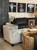 Fauteuil Manon in loodgrijs velours stof