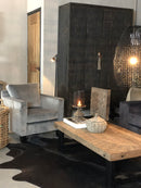 Fauteuil Manon in loodgrijs velours stof