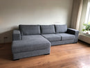 Hoekbank Rein in een antraciet linnen-katoen stof - 2,5 zits met lounge