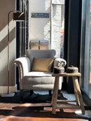 Fauteuil Babs in leemkleurige linnen-katoen stof