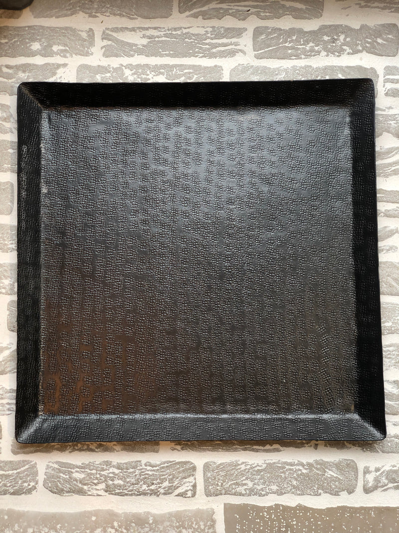 Ijzeren dienblad vierkant - Zwart - 47x47 cm