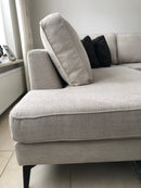 Hoekbank Hermien in ecrukleurige stof