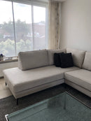 Hoekbank Hermien in ecrukleurige stof