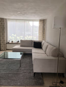 Hoekbank Hermien in ecrukleurige stof