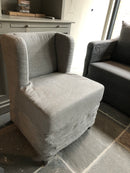 Eetkamerstoelen Belle in lichtgrijze linnen-katoen stof