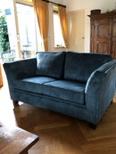 Bank Wiesje in petrolkleurige velours stof - 2-zits