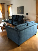 Bank Wiesje in petrolkleurige velours stof - 2-zits