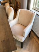 Eetkamerstoel Finn in een ecrukleurige stof met patroon