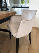 Eetkamerstoel Soho in velours stof met crocoprint - champagnekleur