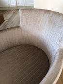 Eetkamerstoel Soho in velours stof met crocoprint - champagnekleur