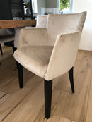 Eetkamerstoel Soho in kakikleurige velours stof