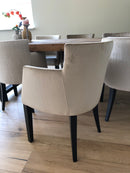 Eetkamerstoel Soho in kakikleurige velours stof