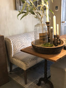 Eetkamerbank Gina in een lichtgrijze-zilveren zebra velours stof - 200 cm