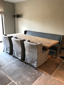 Kasteeltafel van massief eiken met slofpoot 250x80 cm