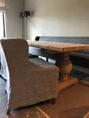 Kasteeltafel van massief eiken met slofpoot 250x80 cm