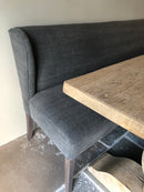 Eetkamerbank Gina in antraciet/grijze linnen-katoen stof - 240 cm