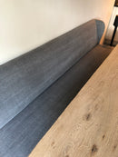 Eetkamerbank Gina in antraciet/grijze linnen-katoen stof - 240 cm