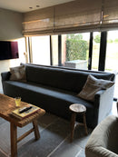 Bank Silke in een antraciet grijze linnen-katoen stof - 300 cm