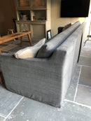 Bank Silke in een antraciet grijze linnen-katoen stof - 300 cm