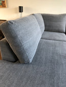 Hoekbank Monti in een antraciet grijze linnen-katoen stof - 2,5 zits met eiland