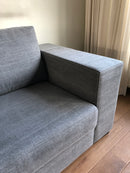 Hoekbank Monti in een antraciet grijze linnen-katoen stof - 2,5 zits met eiland