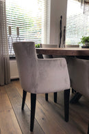 Eetkamerstoel Soho in champagnekleurige velours krokoprint