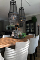 Eetkamerstoel Soho in champagnekleurige velours krokoprint