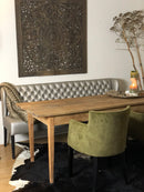 Eetkamerbank Gina in glanzend zilver PU-leder - 200 cm