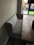 Eetkamerbank Gina in antracietgrijze katoen-linnen stof 160 cm