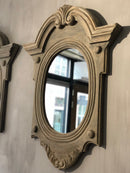 Ossenoog spiegel van vergrijsd hout - 82x60 cm