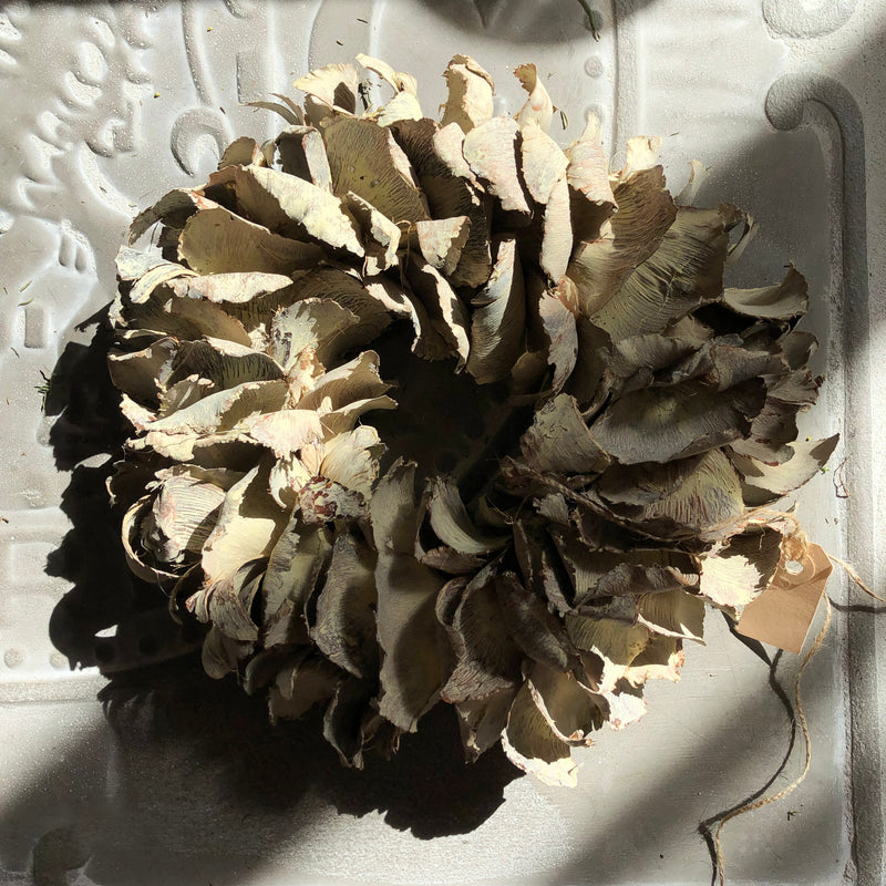 Krans van kokosblad yellow washed 25 cm