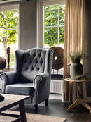 Fauteuil Harald in grijze katoen linnen stof