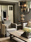 Fauteuil Silke in lichtgrijze linnen-katoen stof