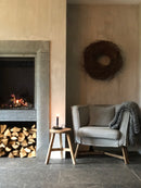 Fauteuil Dirk in blauwgrijze linnen stof