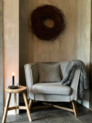 Fauteuil Dirk in blauwgrijze linnen stof