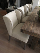 Eetkamerstoel Gina in ecrukleurige linnen-katoen stof