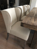 Eetkamerstoel Gina in ecrukleurige linnen-katoen stof