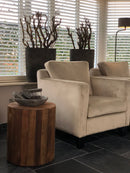 Fauteuil Manon in Kaki kleurige velours stof