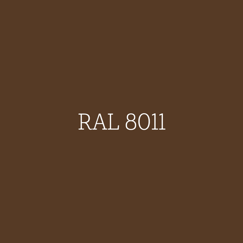 RAL 8011 Nut Brown - zijdematte lakverf Mia Colore
