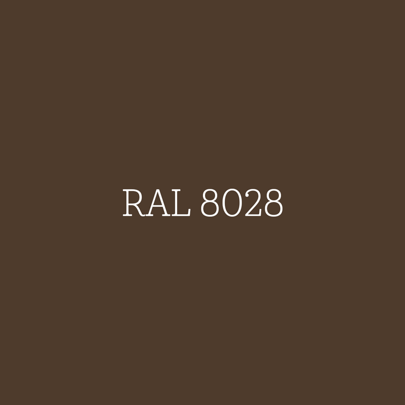 RAL 8028 Terra Brown - zijdeglans lak waterbasis l'Authentique