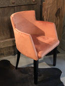 Eetkamerstoel Soho in zalmroze/oranje velours stof