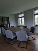 Eetkamerstoel Zara in antraciet linnen-katoen stof