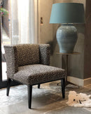 Fautuil Crosby - Keijser & Co - zwart witte Tibet panter print