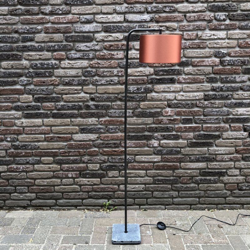 Vloerlamp met boog Rafael (hoog) - Staal en leisteen