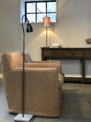 Vloerlamp Leanne - leeslamp met verstelbare hals - Staal en leisteen